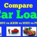 Detail Car Loan Comparison : SBI vs HDFC vs ICICI vs AXIS vs PNB vs IDBI