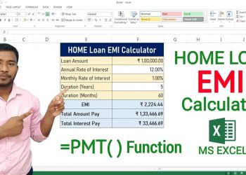 Home Loan EMI Calculator in Excel | EMI Calculator in MS Excel | Loan Interest Calculation in Excel