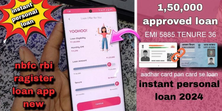 1,50,000 instant personal loan EMI 5885 rupee tenure 36 month best top loan app new 2024