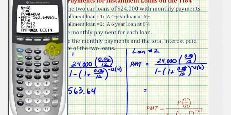 Ex: Comparing Two Installments Loans  (Car Loans)