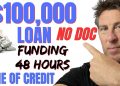 NO DOC $100,000 Line of Credit Loan FAST STREAMLINED!