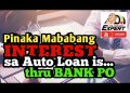 Ang Pinaka Mababang INTEREST sa Auto Loan is thru BANK PO