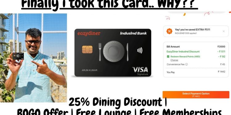 Must have credit card in 2024 | Indusind Eazydiner Credit Card.