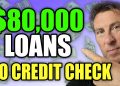 $80,000 Loans NO CREDIT CHECK! 4 Easy Business Loans For EVERYONE!