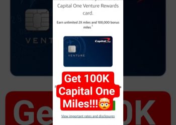 Amazing Capital One Venture Credit Card Limited Time Offer 100K Miles Sign Up Bonus #creditcard