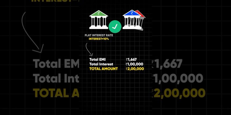 Flat vs Reducing rate of interest. #shorts #youtubeshorts #loan