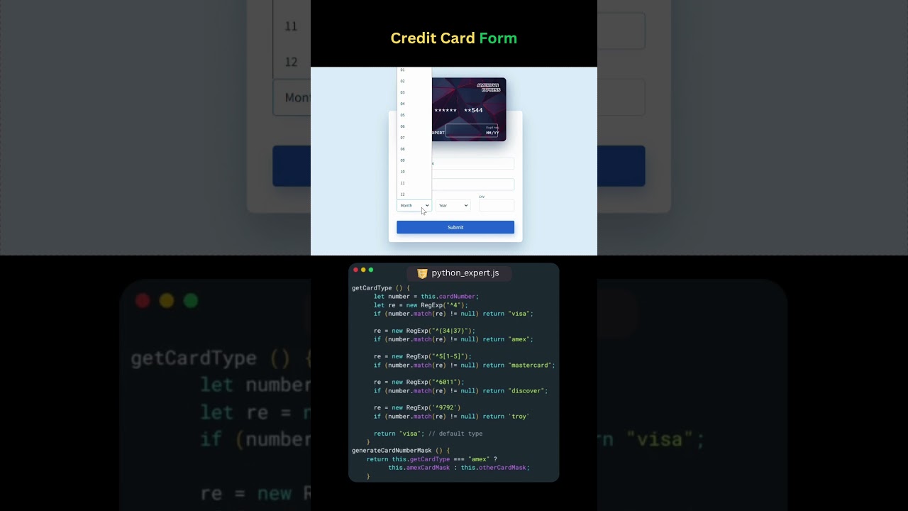 Design a Smart Credit Card Form | Frontend Animation #Shorts #coding #coreui #uistackview #trending